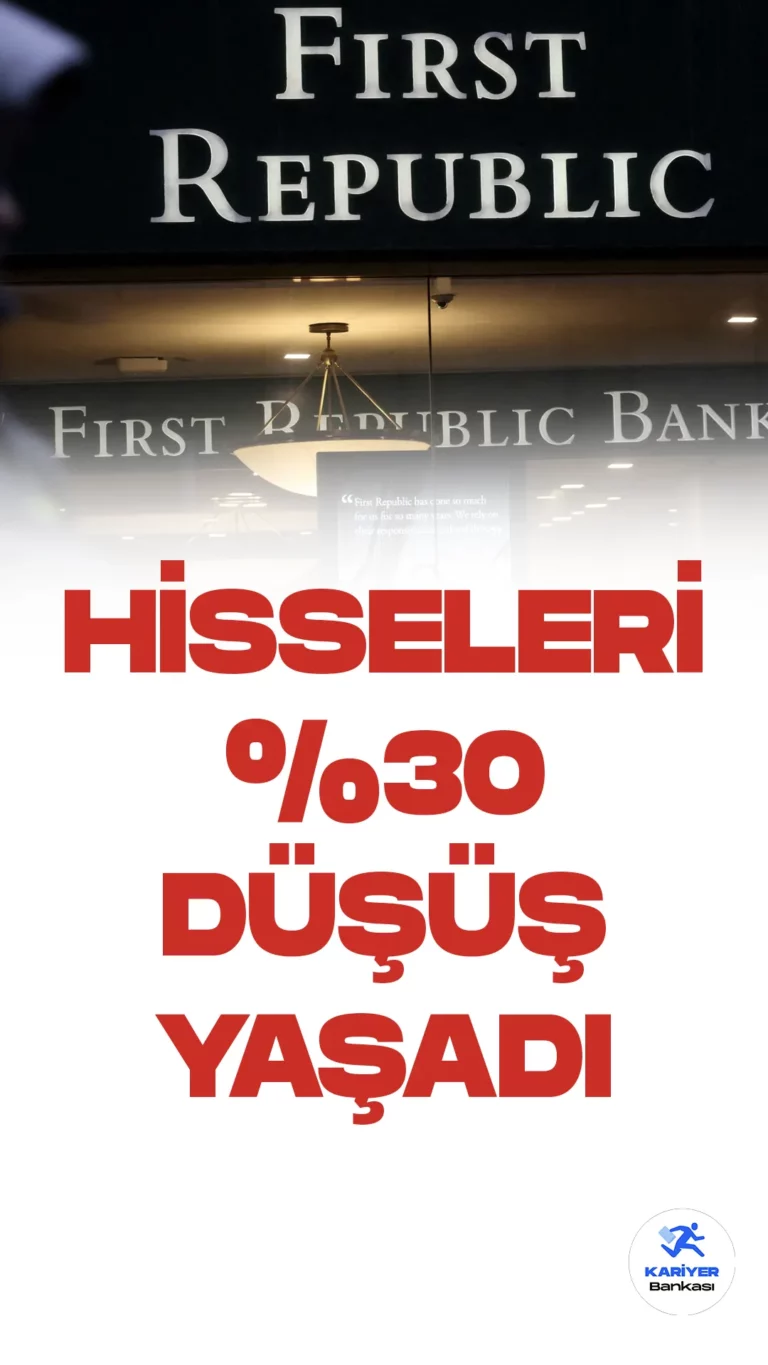ABD bankacılık sektöründe yaşanan krizlerin etkisinde kalan First Republic Bank'in hisseleri, yüzde 30 civarında değer kaybı yaşadı. Bankanın hisselerinde yaşanan düşüş, ilk çeyrek bilançosunun açıklanmasının ardından hızlandı ve hükümetin bankayı kurtarma sürecine müdahale etmeyeceği yönündeki haberlerle daha da derinleşti.