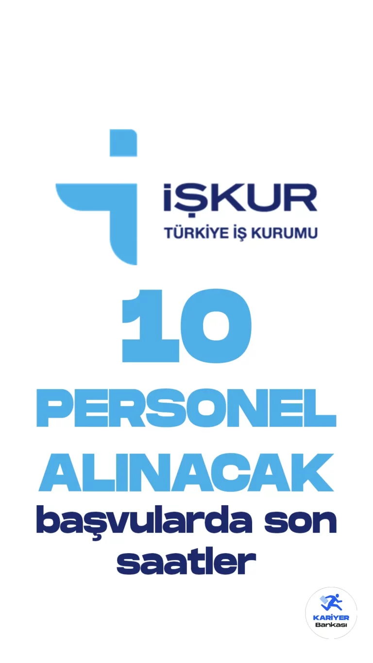 Türkiye İş Kurumu (İŞKUR) personel alımı başvurularında son saatlere girildi. 31 Mart'ta başlamayan sözleşmeli bilişim personeli alımı başvuruları bugün (17 Nisan) mesai bitiminde sona eriyor.Başvuru yapacak adayların genel ve özel şartları dikkatle incelemesi gerekmektedir.