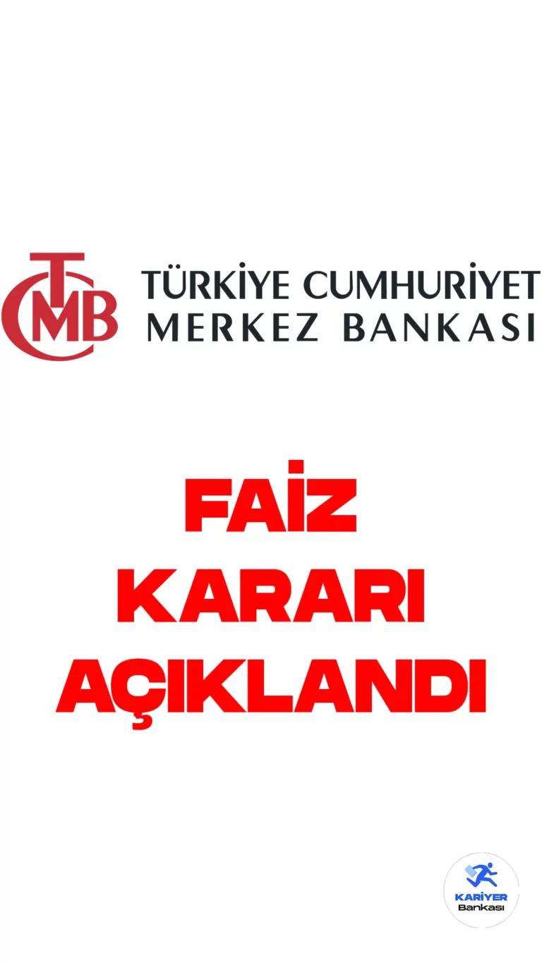 Merkez Bankası faiz kararını açıkladı. Merkez Bankası resmi sayfasından yayımlanan duyuruda, "Para Politikası Kurulu (Kurul), politika faizi olan bir hafta vadeli repo ihale faiz oranının yüzde 8,5 düzeyinde sabit tutulmasına karar vermiştir." ifadeleri yer aldı.