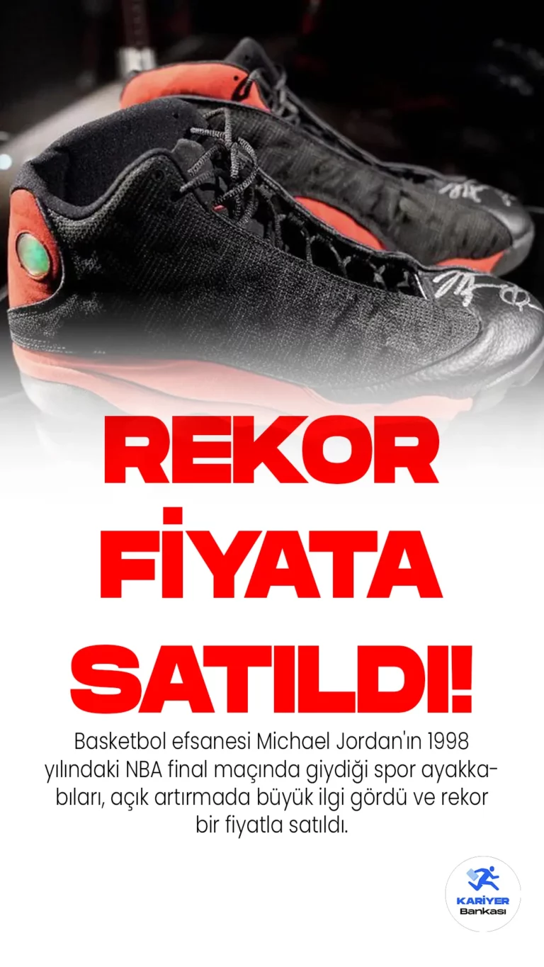 Basketbol efsanesi Michael Jordan'ın 1998 yılındaki NBA final maçında giydiği spor ayakkabıları, açık artırmada büyük ilgi gördü ve rekor bir fiyatla satıldı.