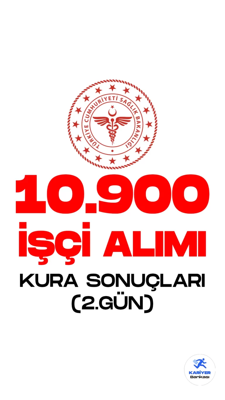 Sağlık Bakanlığı kura sonuçları(2.gün-26.4.2023) açıklandı. Sağlık Bakanlığı 10.900 işçi alımı kura çekimi 25 Nisan-26 Nisan 2023 tarihleri arasında gerçekleşti. Başvuru yapan adayların heyecanlı bekleyişi sona erdi. Adaylar 10.900 işçi alımı kura sonuçlarını, Sağlık Bakanlığı sonuç sorgulama sayfasından öğrenebilecekler.