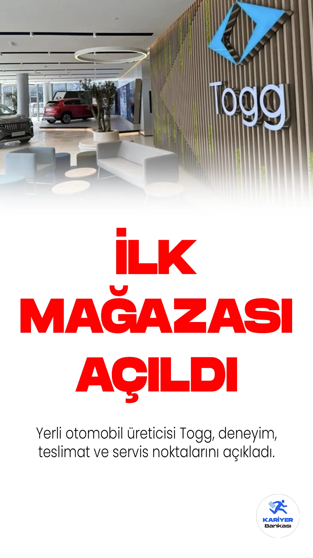 Yerli otomobil üreticisi Togg, deneyim, teslimat ve servis noktalarını açıkladı. İstanbul, İzmir, Bursa, Adana ve Ankara'da yer alan merkezlerin yanı sıra, diğer şehirlerde de deneyim, teslimat ve servis hizmetleri sunulacak.
