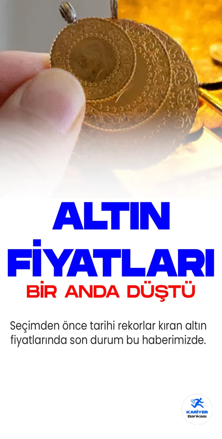 Seçim öncesi tavan yapan altın fiyatları seçimin ardından düşüşünü sürdürüyor. Gram altın 1273 TL'ye gelirken , çeyrek altın 2217 TL, yarım altın 4435 TL, tam altın 8844 TL oldu.