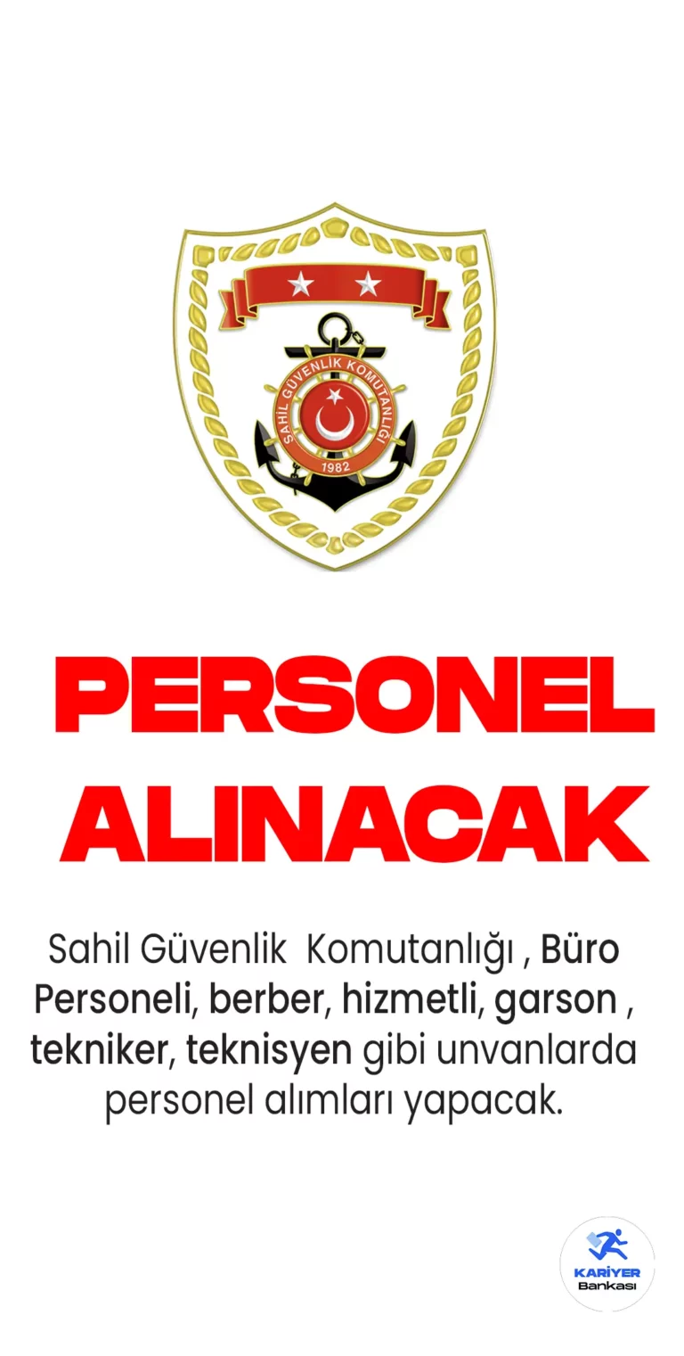 İçişleri Bakanlığı Sahil Güvenlik Komutanlığı 84 sözleşmeli personel alımı yapacak. 84 personel alımı için başvurular 22 Mayıs'ta başlayacak 29 Mayıs'ta sona erecek. İşte detaylar…