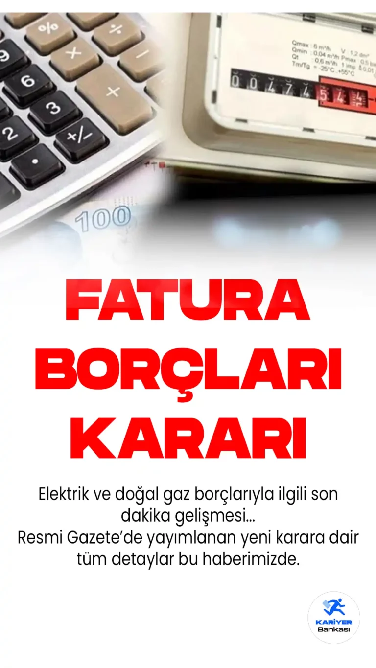 Resmi Gazete'de yayımlanan bir kararla, 6 Şubat tarihinde yaşanan depremler sonucu etkilenen 11 ildeki elektrik ve doğal gaz borçları silindi.