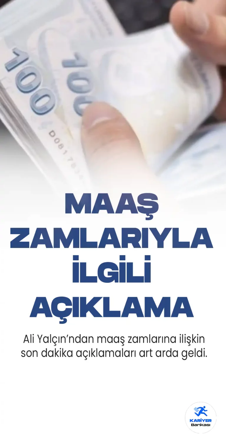Memur-Sen Genel Başkanı Ali Yalçın, en düşük memur maaşlarıyla ilgili sosyal medyada ortaya atılan iddialara ilişkin bir mesaj paylaştı.