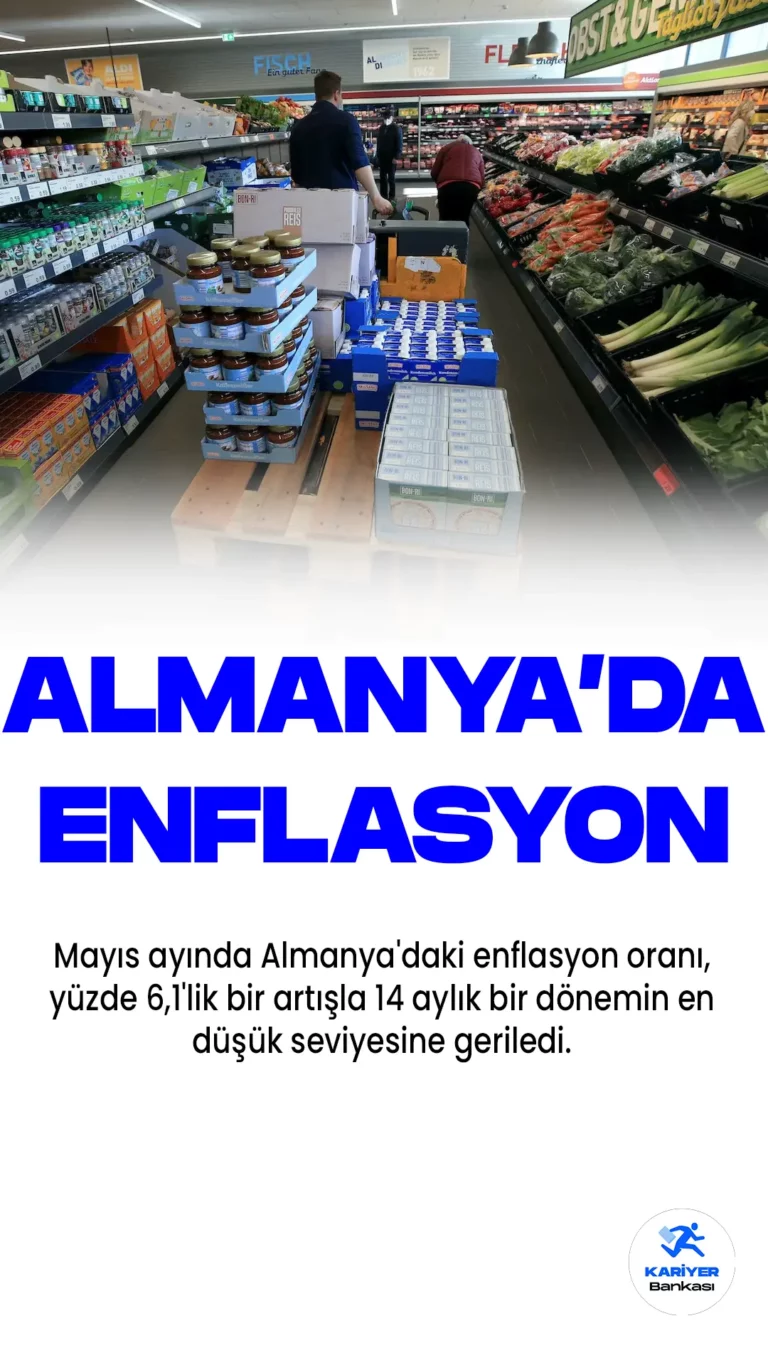 Mayıs ayında Almanya'daki enflasyon oranı, yüzde 6,1'lik bir artışla 14 aylık bir dönemin en düşük seviyesine geriledi.