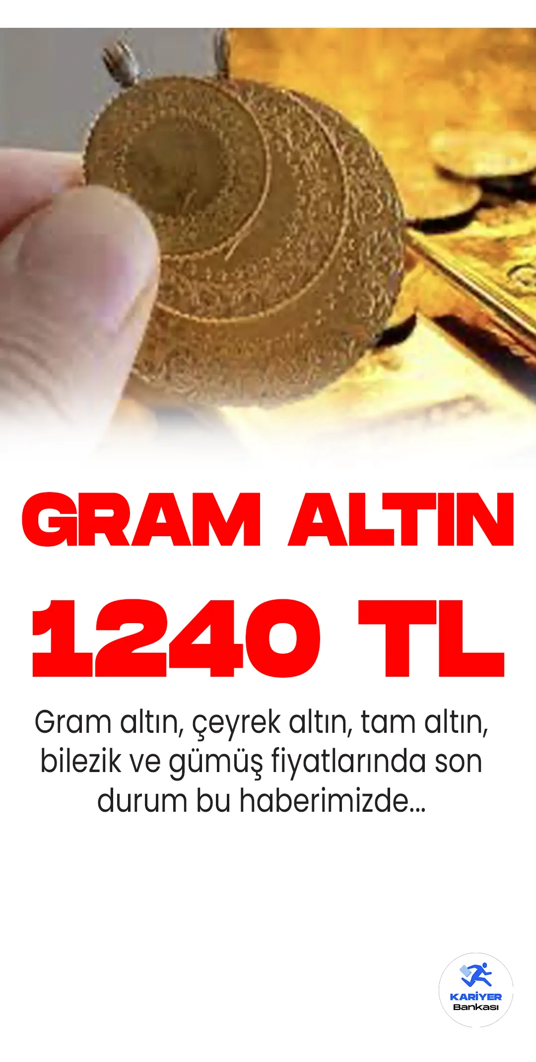 2 Mayıs saat 12:21 itibariyle Serbest piyasada altının gram fiyatı 1240 TL olurken, çeyrek altın 2 bin 222 TL, yarım altın 4 bin 444 TL oldu.