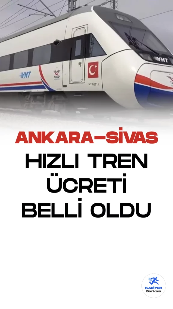 Ankara-Sivas yüksek hızlı tren hattı, ücretsiz hizmetinin sonuna yaklaşırken, bilet fiyatlarını duyurdu. 1 Haziran 2023 itibariyle belirlenen bilet fiyatı 240 TL oldu.