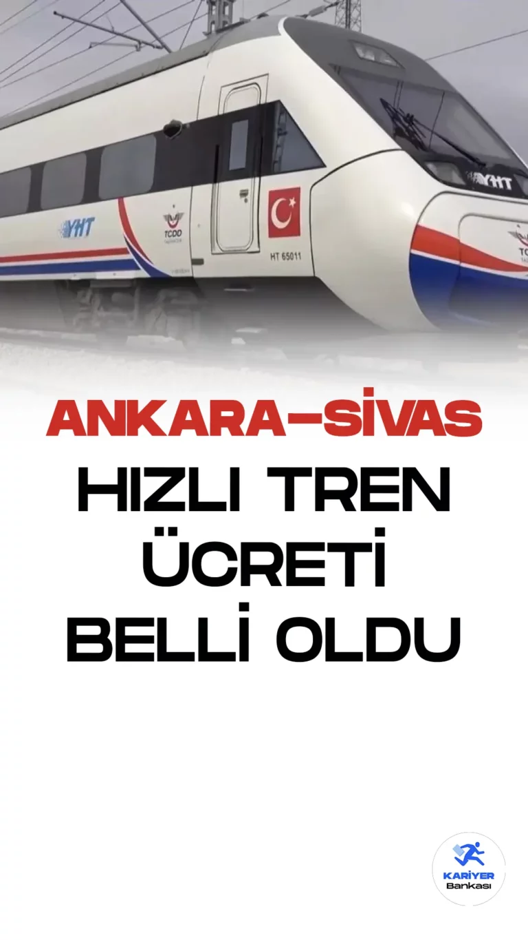 Ankara-Sivas yüksek hızlı tren hattı, ücretsiz hizmetinin sonuna yaklaşırken, bilet fiyatlarını duyurdu. 1 Haziran 2023 itibariyle belirlenen bilet fiyatı 240 TL oldu.