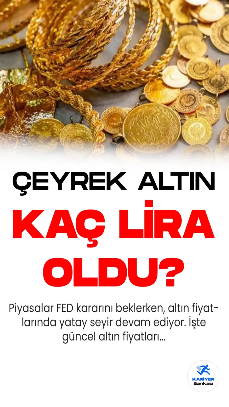 3 Mayıs 2023 saat 14:11 itibariyle Gram altın 1263 TL'den işlem görürken, çeyrek altın 2 bin 229 TL, yarım altın 4 bin 458 TL oldu.