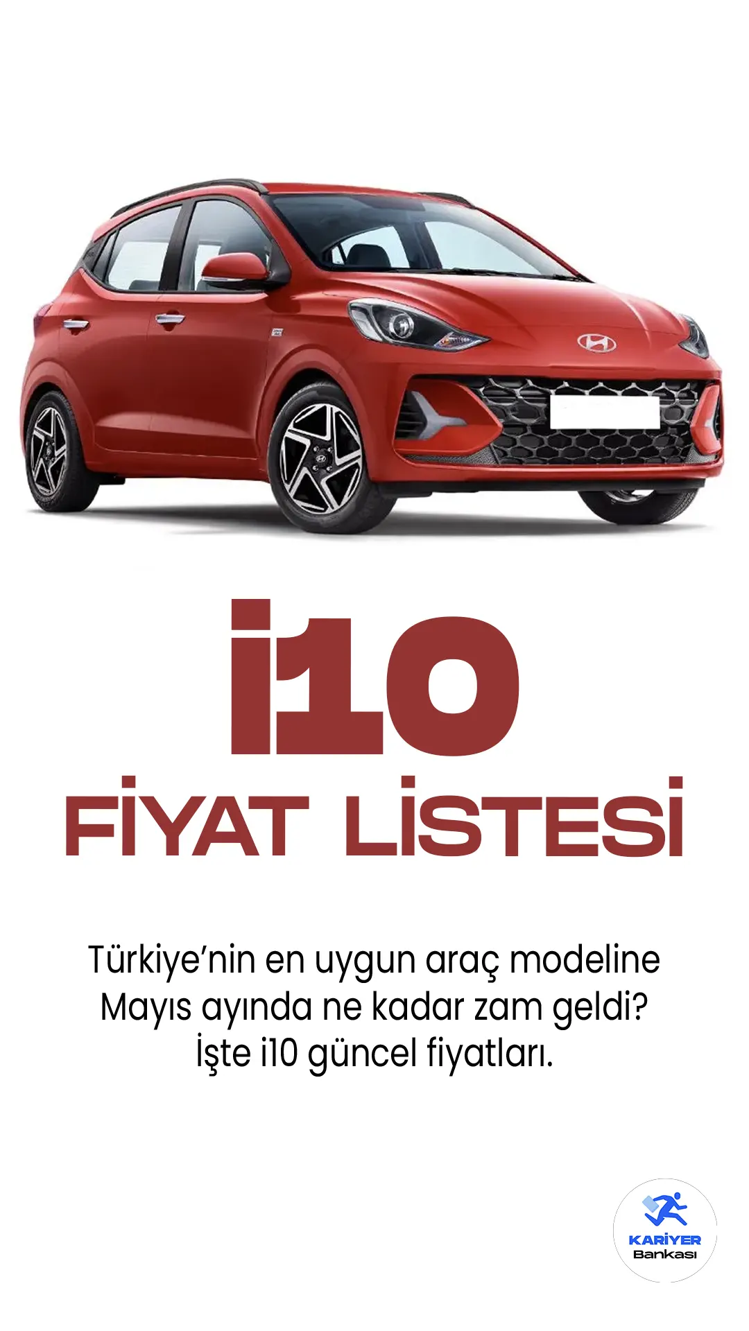 Hyundai i10 Mayıs 2023 Fiyat Listesi Yayımlandı. Türkiye'de en uygun fiyatlı araç markaları arasında yer alan Hyundai, her ay fiyat listelerini güncellemeye devam ediyor. Hyundai araç grubunun en popüler araç modeli Hyunda i10 modelidir. Birçok araç sürücüsü, en çokta kadın sürücülerin tercih etttiği i10 modeli, trafikte ya da park yaparken küçük olmasından dolayı sürücülere büyük bir konfor sağlıyor. Bu özellik i10 modelinin satın alma tercihleri arasında ilk sırada yer alıyor.