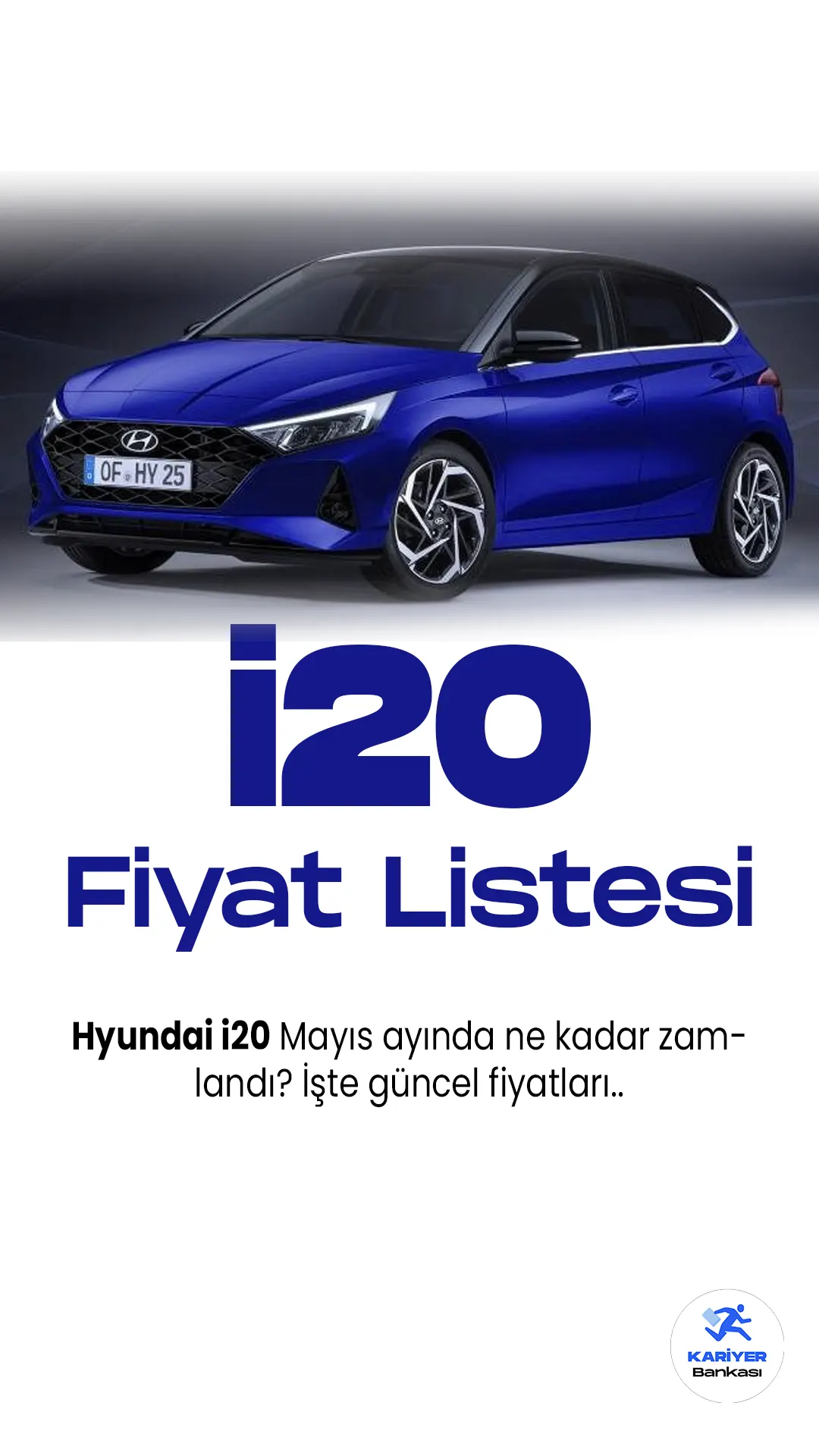 Hyundai i20 Mayıs 2023 Fiyat Listesi Yayımlandı.Türkiye'de popüler araç markaları arasında yer lan Hyunda, her ay fiyat listelerini güncellemeye devam ediyor. Hyundai i20, Güney Koreli otomobil üreticisi Hyundai'nin kompakt sınıftaki popüler bir modelidir. İkinci nesliyle karşımıza çıkan i20, dinamik tasarımı ve geniş iç mekanıyla dikkat çekiyor. Yenilenen ön ve arka tasarımıyla modern bir görünüm sunan i20, keskin hatları ve agresif ön ızgarasıyla sportif bir duruş sergiliyor.