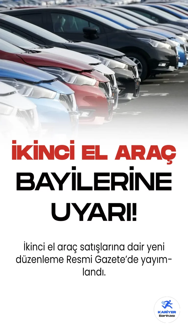 İkinci El Araç Bayilerine Uyarı: İptal Edilebilir!Ticaret Bakanlığı, "İkinci El Motorlu Kara Taşıtlarının Ticareti Hakkında Yönetmelikte Değişiklik Yapılmasına Dair Yönetmelik" adlı yeni bir yönetmeliği yayımlayarak ikinci el araç satışında önemli bir düzenleme yapmıştır. Bu yönetmelik, ilk tescil kara taşıtı ticareti yapan bayilerin, stoklarında bulunmasına rağmen taşıt satışından kaçınmaları ve tüketicinin araç almasını zorlaştırıcı herhangi bir faaliyette bulunmaları halinde ikinci el motorlu kara taşıtı ticareti yetki belgelerinin iptal edileceğini belirtmektedir.