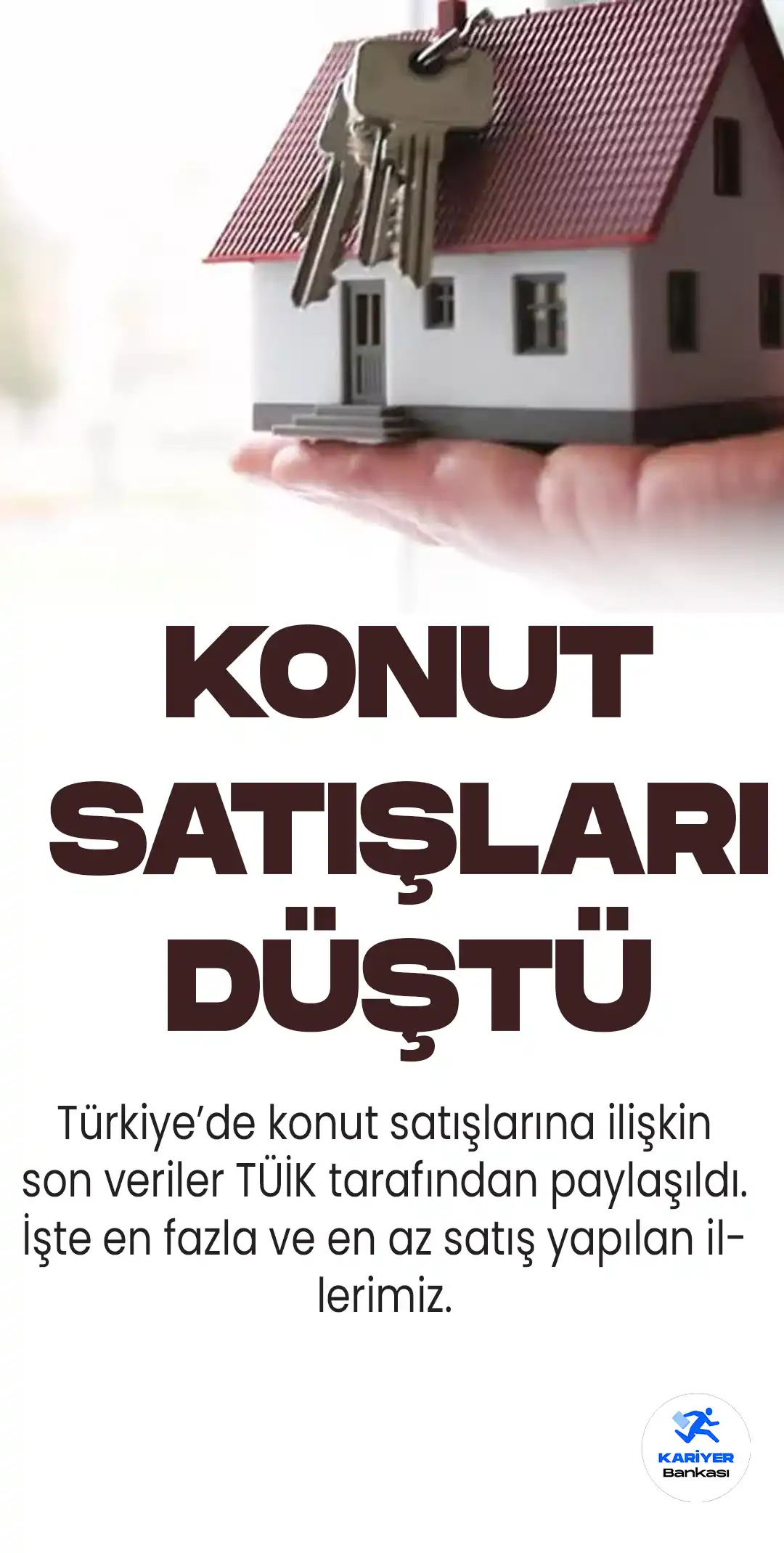 TÜİK tarafından paylaşılan son verilere göre; Türkiye genelinde Nisan ayında gerçekleşen konut satışları, geçen yılın aynı ayına göre %35,6 düşüş göstererek 85 bin 652'ye ulaştı.