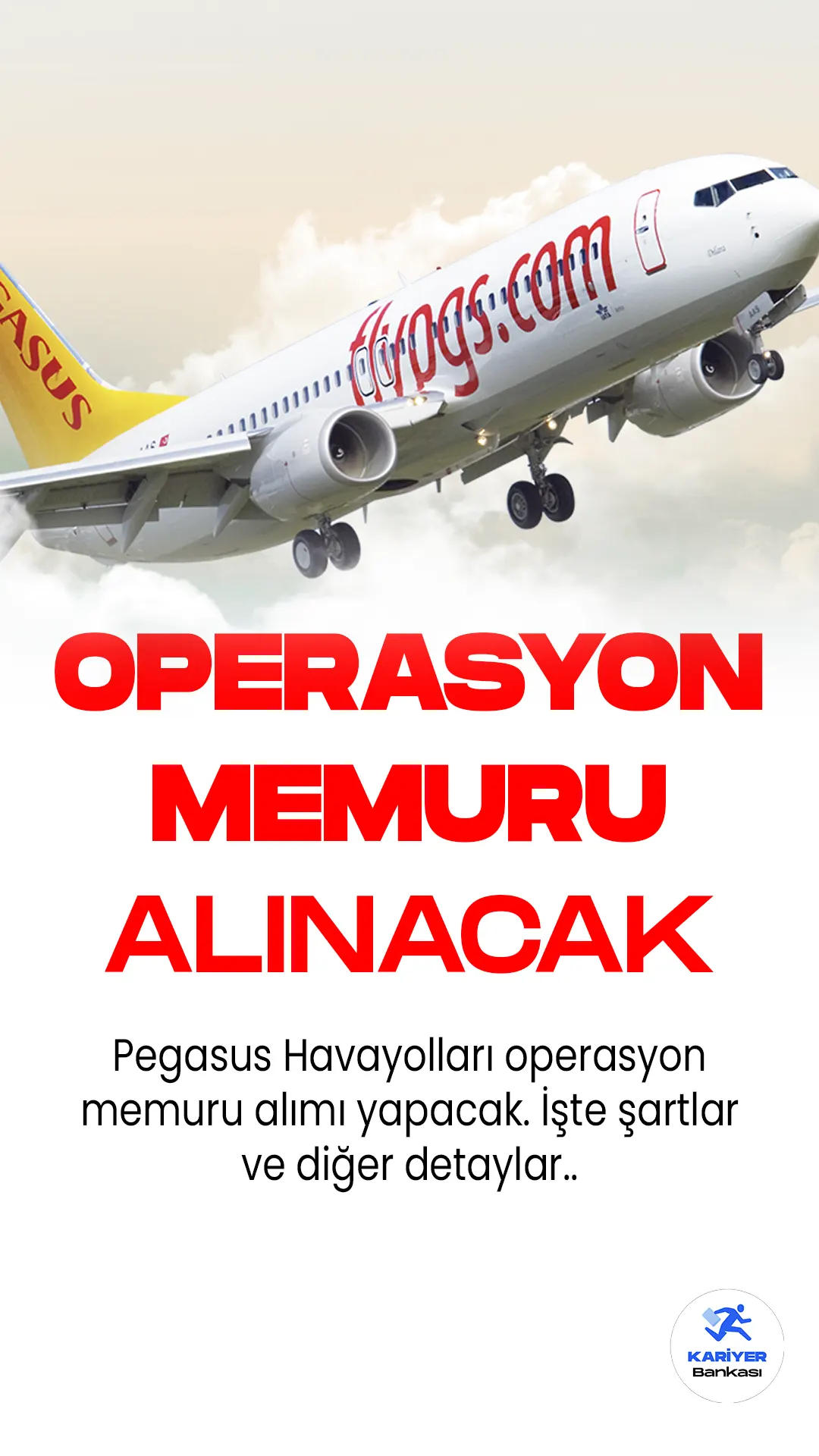 Pegasus Havayolları operasyon memuru alımı yapacak. En az önlisans mezunlarından operasyon memuru alımı için başvuru şartları ve diğer detaylar açıklandı.