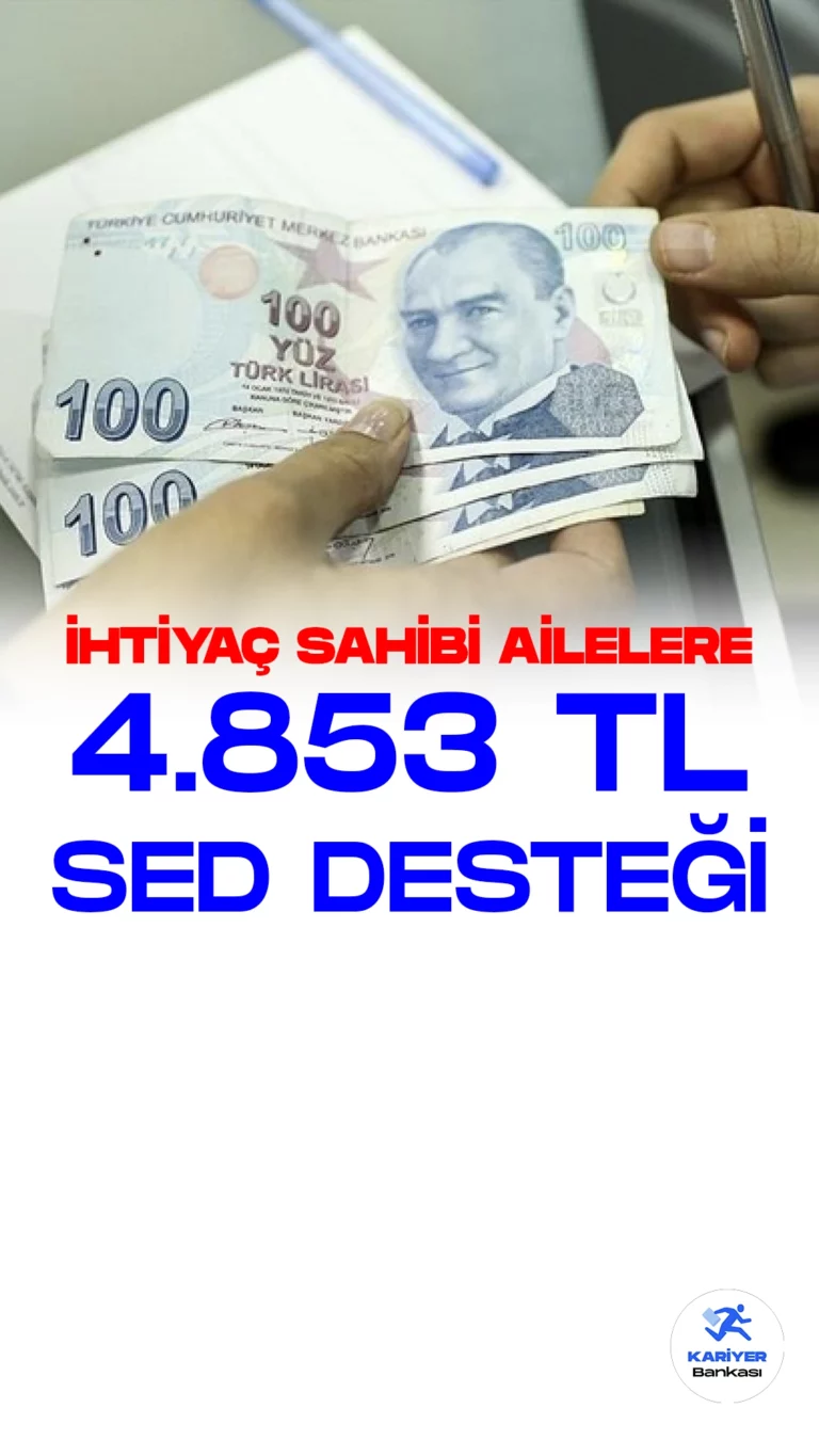 İhtiyaç sahibi ailelere 4853 TL SED desteği veriliyor. Aile ve Sosyal Hizmetler Bakanı Derya Yanık, ihtiyaç sahibi ailelere yönelik olarak çocukların temel gereksinimleri ve eğitim masraflarını karşılamak üzere Mayıs ayında 561 milyon 123 bin 454 TL Sosyal ve Ekonomik Destek (SED) ödemesi yapıldığını duyurdu.