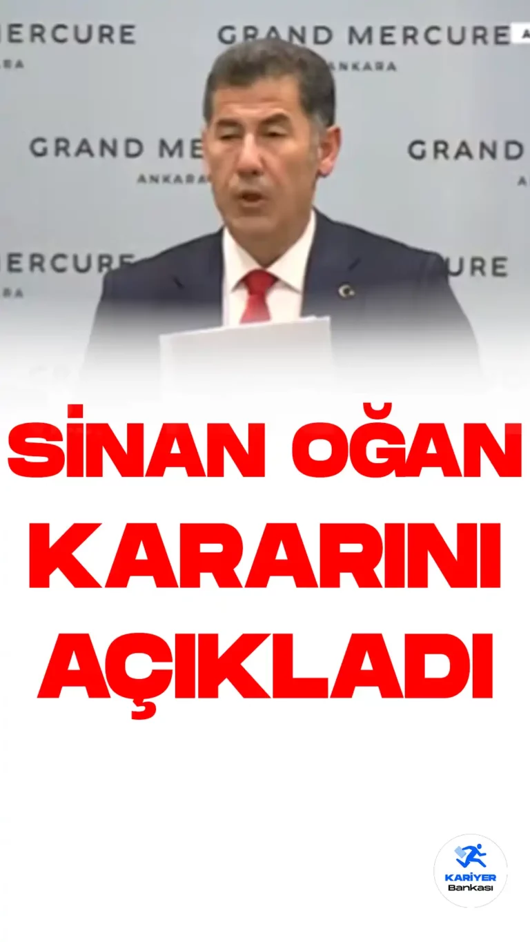 Son Dakika: Sinan Oğan Kararını Açıkladı