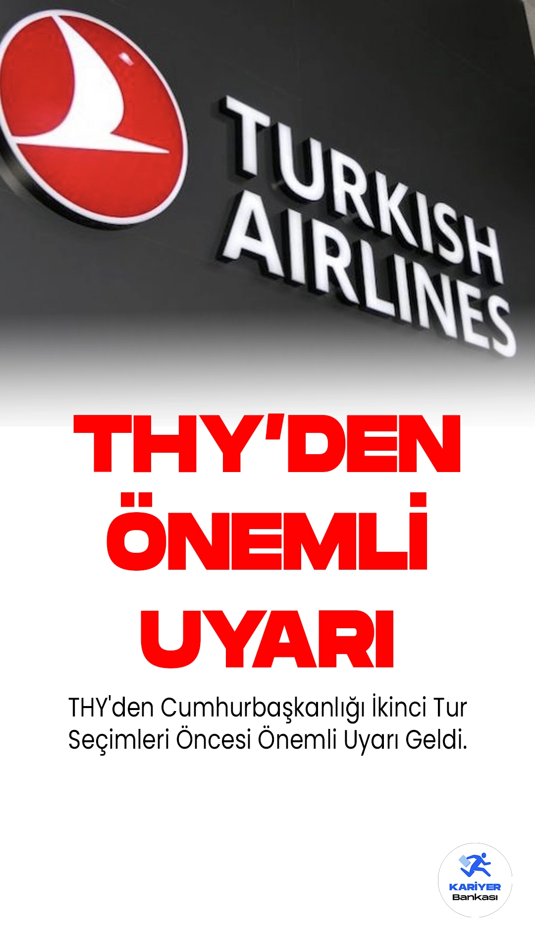 Türk Hava Yolları (THY), Cumhurbaşkanlığı ikinci tur seçimleri dolayısıyla yolcularına bazı esneklikler sunacağını duyurdu. Bu esneklikler, rezervasyon tarihinde değişiklik yapma, iptal etme ve iade alma hakkı şeklinde olacak.