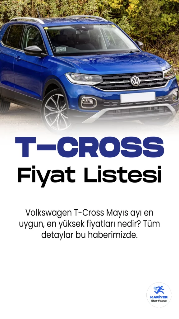 Volkswagen T-Cross Mayıs 2023 Fiyat Listesi Yayımlandı. Ünlü marka Volkswagen, kaliteli araç modelleriyle dünya çapında popülerliğini sürdürüyor. Volkswagen T-Cross, Alman otomobil üreticisi Volkswagen'in başarılı bir SUV modelidir. Kompakt SUV segmentinde yer alan T-Cross, şık ve sportif tasarımıyla dikkat çekiyor. Geniş iç mekanı ve pratik kullanımıyla öne çıkan araç, aynı zamanda yüksek kaliteli malzemelerle donatılmıştır.