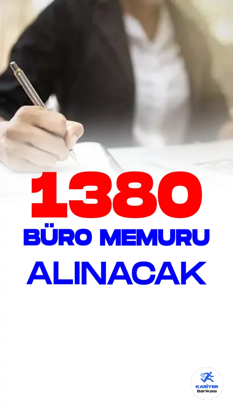 Türkiye İş Kurumu (iŞKUR) sayfası üzerinden büro memuru alımı duyuruları art arda yayımlandı. Özel sektör firmaları tarafından yayımlanan duyurulara göre, en az ilkokul mezunlarından 1380 büro memuru alınacak. Her firmanın başvuru şartları farklılık gösterebilir. Başvuru yapacak adayların belirtilen şartları dikkatle inclemesi gerekmektedir.