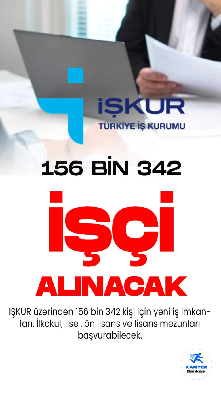 İŞKUR Üzerinden 156 Bin 342 İşçi Alınacak