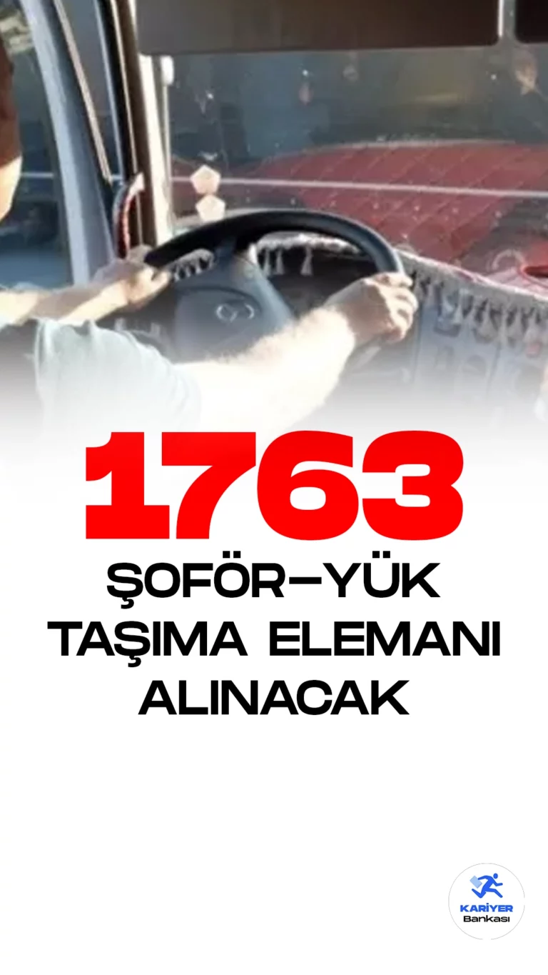 İŞKUR üzerinden şoför-yük taşıma elemanı alımı duyuruları yayımlandı. Özel sektör firmaları tarafından İŞKUR üzerinden yayımlanan duyurulara göre, 1763 şoför-yük taşıma elemanı alımı yapılacağı aktarıldı. Başvuru yapacak adaylarda en az ilkokul mezuniyet şartı aranırken, her firmanın başvuru şartları farklılık gösterdiği için, adayların şartları dikkatle incelemesi gerektiği kaydedildi.