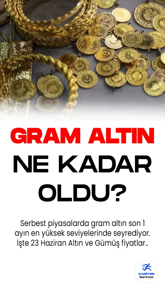Türkiye Cumhuriyet Merkez Bankası faiz artırımı sonrası serbes piyasalarda altın fiyatları, son 1 ayın en yüksek seviyelerinde seyrediyor. 23 Haziran 2023 tarihi altın fiyatlarına bakıldığında gram altın 1.560,77 TL’den işlem görürken, çeyrek altın 2.546,24 TL’den işlem görüyor.