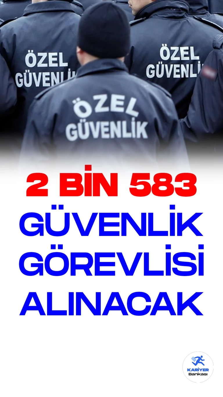 İŞKUR üzerinden güvenlik görevlisi alımı duyuruları art arda yayımlandı. Özel sektör firmaları tarafından Türkiye İş Kurumu (İŞKUR) resmi sayfasından yayımlanan duyurulara göre, silahlı ve silahsız olmak üzere 2 bin 583 güvenlik görevlisi alımı yapılacak. Başvuru yapacak adaylarda en az ilkokul mezuniyet şartı aranıyor. Her firmanın başvuru şartları değişiklik gösterebilir. Bu nedenle adayların belirtilen şartları dikkatle incelemesi gerekmektedir.