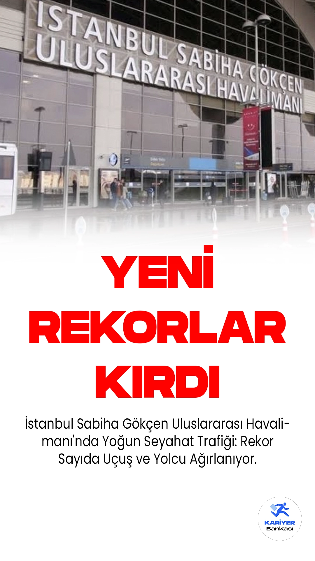 Sabiha Gökçen Havalimanı Yeni Rekorlar Kırdı.İstanbul Sabiha Gökçen Uluslararası Havalimanı'nda Yoğun Seyahat Trafiği: Rekor Sayıda Uçuş ve Yolcu Ağırlanıyor.