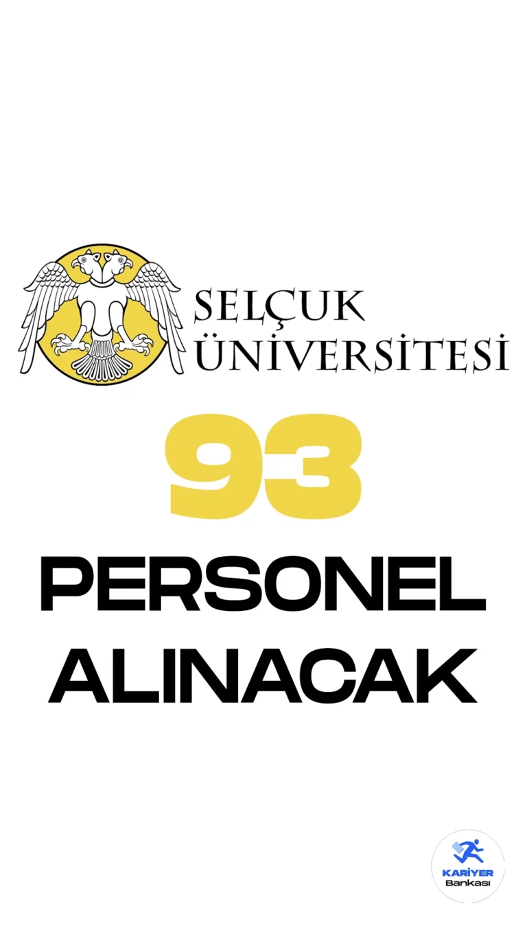 Selçuk Üniversitesi personel alımı duyurusu yayımlandı. 22 Haziran tarihli yayımlanan duyuruda, Selçuk Üniversitesine hemşire, sağlık teknikeri(tıbbi sekreter), destek personeli(hasta bakımı ve temizliği), röntgen teknisyeni, fizyoterapist, destek personeli( sıhhi tesisat-kalorifer), destek personeli(asansör bakımı) unvanlarında olmak üzere 93 sözleşmeli personel alımı yapılacağı aktarıldı. Başvurular 22 Haziran itibariyle alınacak. Başvuru yapacak adayların şartları dikkatle incelemesi gerekmektedir.
