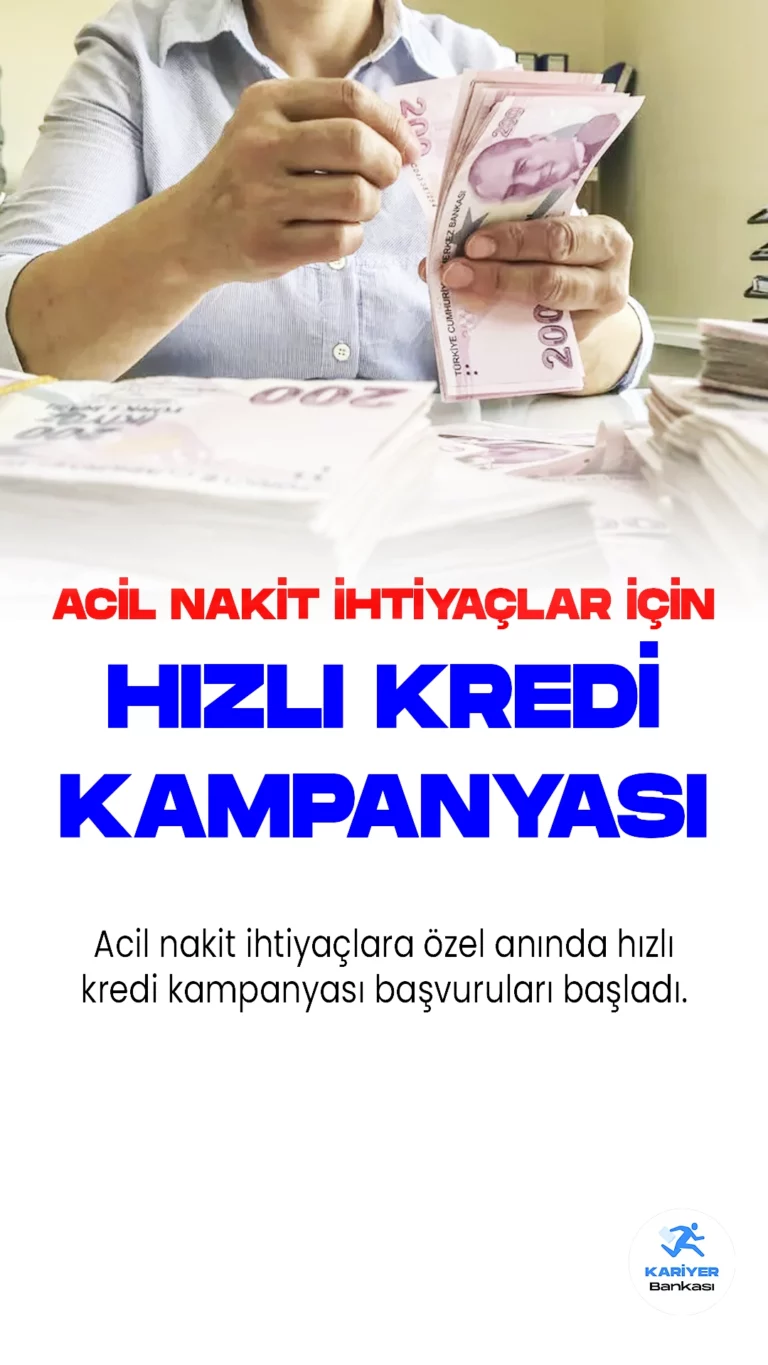 Garanti BBVA'dan Acil Nakit İhtiyaçlar için Hızlı Kredi Kampanyası.Garanti BBVA, acil nakit ihtiyaçlarınıza hızlı çözüm sunan hızlı kredi kampanyasıyla dikkat çekiyor.Bu özel ihtiyaç kredisi, hemen kredi ya da anında onaylı kredi olarak da bilinir. Garanti BBVA'nın sunduğu bu hizmetten faydalanmak için kolayca başvuru formunu doldurabilirsiniz. Ayrıca, alışveriş kredisi ve borç transferi gibi diğer ürünlerle de ihtiyaçlarınızı rahatlıkla karşılayabilirsiniz.