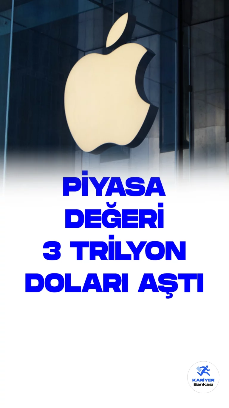 Apple, Piyasa Değerini 3 Trilyon Doların Üzerine Çıkardı.ABD'li teknoloji devi Apple, geçen yılın ocak ayından bu yana ilk defa piyasa değerini 3 trilyon doların üzerine çıkardı. Apple'ın hisse değeri yıl başından bu yana %50'nin üzerinde değer kazanarak bugün itibariyle %1'in üzerinde bir artışla 193,15 dolara ulaştı.