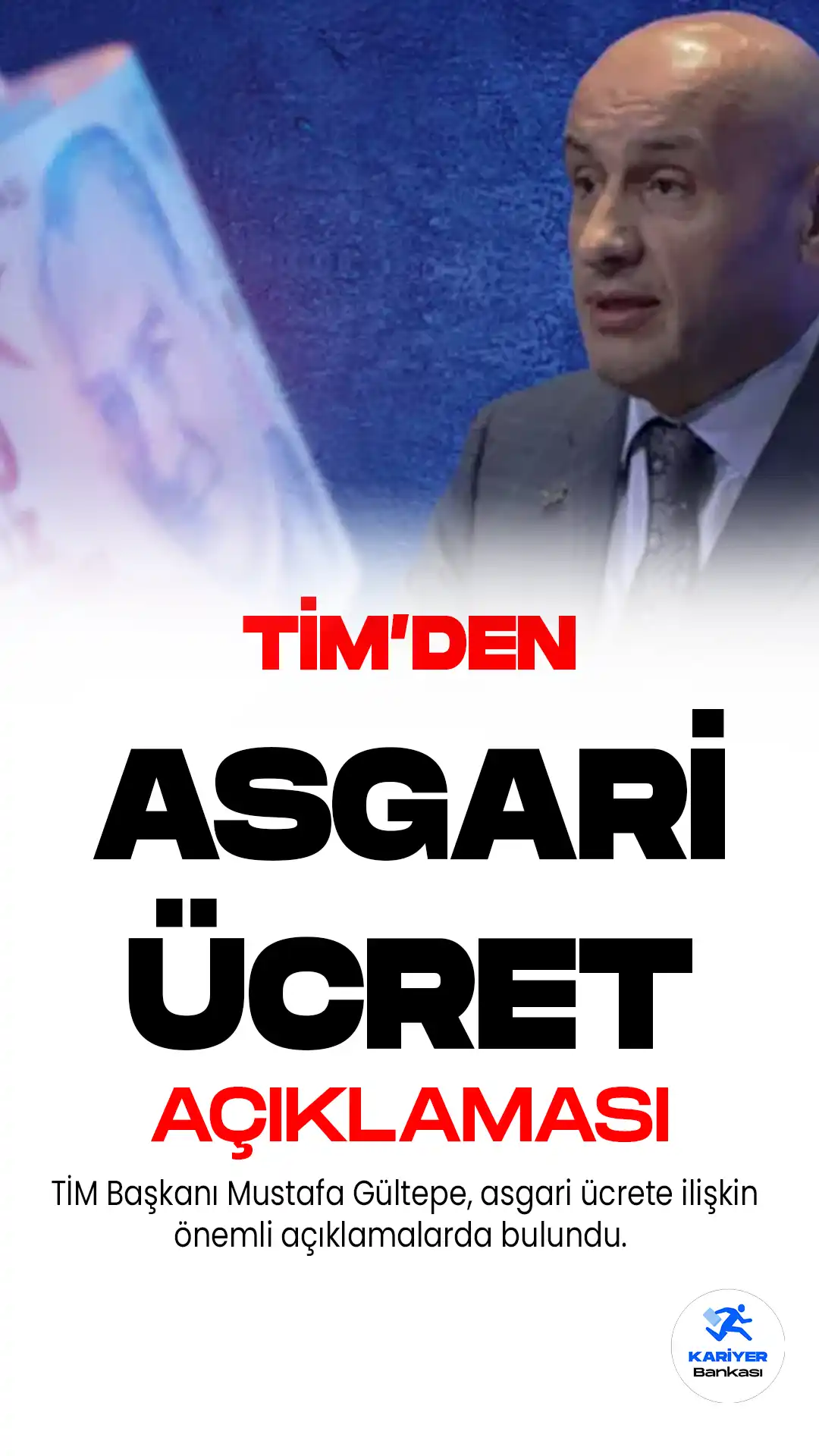 TİM'den asgari ücret açıklaması... TİM Başkanı Mustafa Gültepe, asgari ücretin 500 dolar seviyesine çıkmasına yönelik tartışmalara...