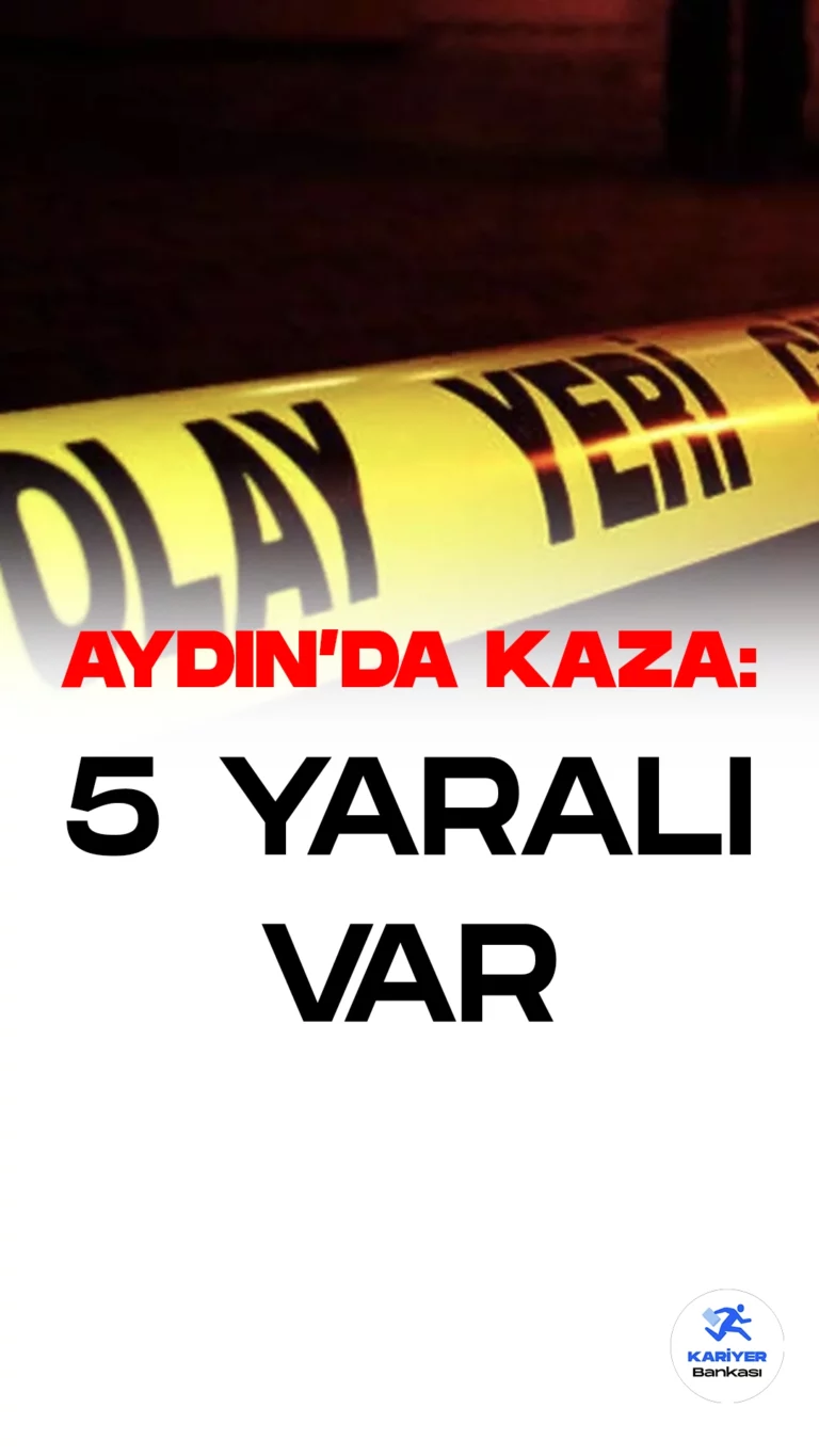 Aydın'da Meydana Gelen Kaza Sonucunda 5 Kişi Yaralandı.Aydın'ın Çine ilçesinde bugün meydana gelen bir trafik kazasında, otomobilin elektrik direğine çarpması sonucu 5 kişi yaralandı.