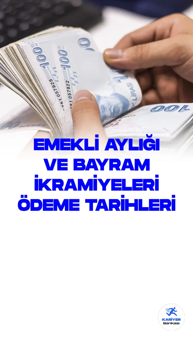 Çalışma ve Sosyal Güvenlik Bakanlığı sosyal medya hesabından emekli aylığı ve bayram ikramiyeleri ödeme tarihlerini duyurdu. Bakanlık sosyal medya hesabından yayımlanan duyuruda, emekli aylıkları ve bayram ikramiyelerinin 17 Haziran-23 Haziran 2023 tarihleri arasında hesaplara yatacağı aktarıldı.