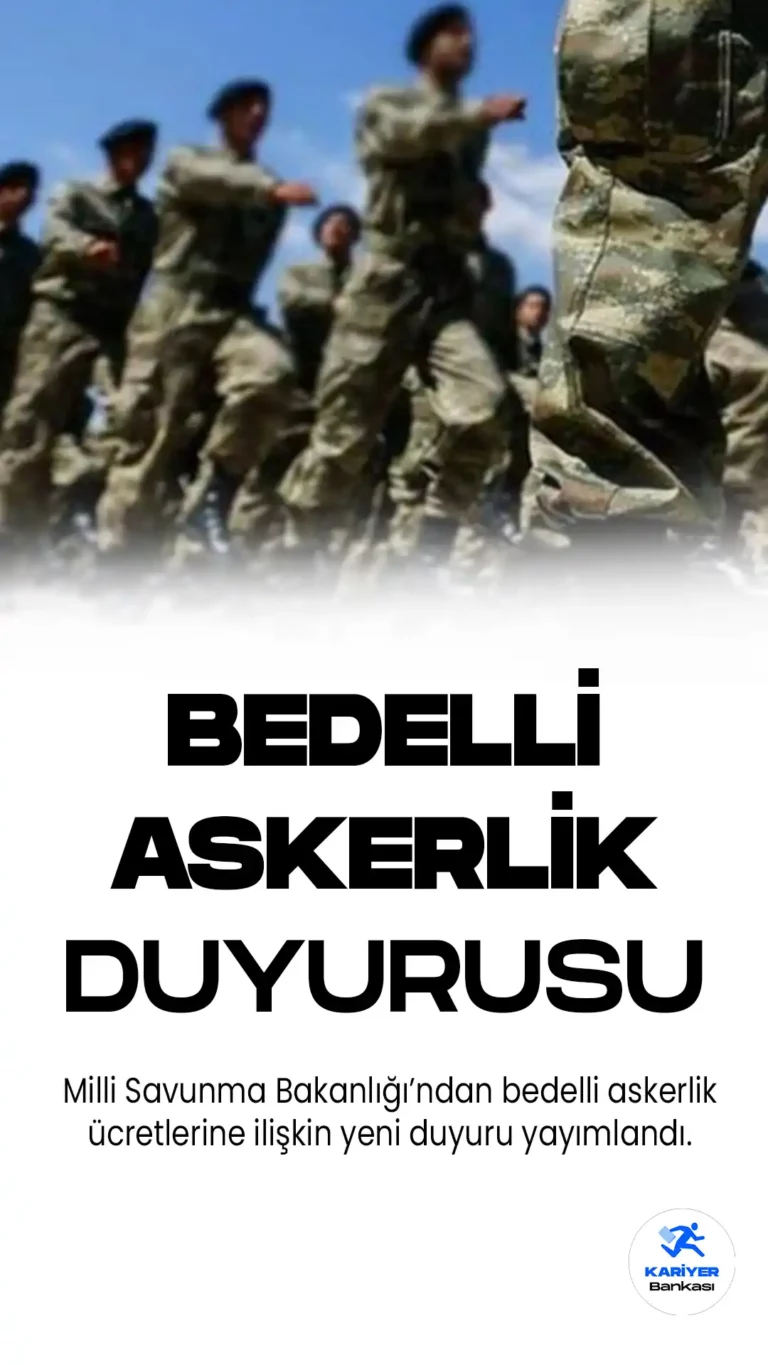 Milli Savunma Bakanlığı (MSB) , bedelli askerlik hizmeti kapsamında geçerli olan bedel ile ek tutarın 1 Temmuz itibariyle geçerliliğinin yitirileceğini hatırlattı.