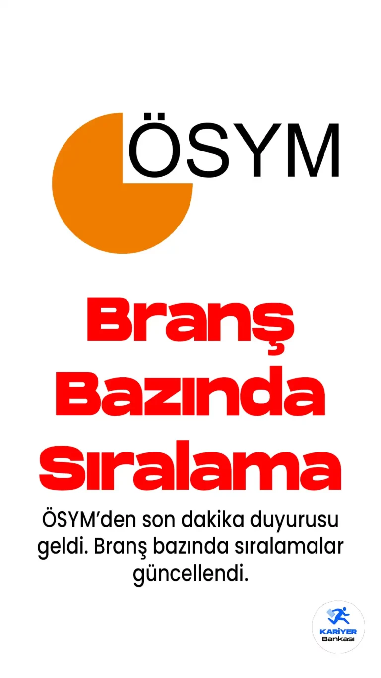 ÖSYM, 2020 ve 2022 EKPSS branş bazında sıralamaların güncellendiğini duyurdu. Adaylar, sıralamalarına ais.osym.gov.tr adresinden erişim sağlayabilecek.