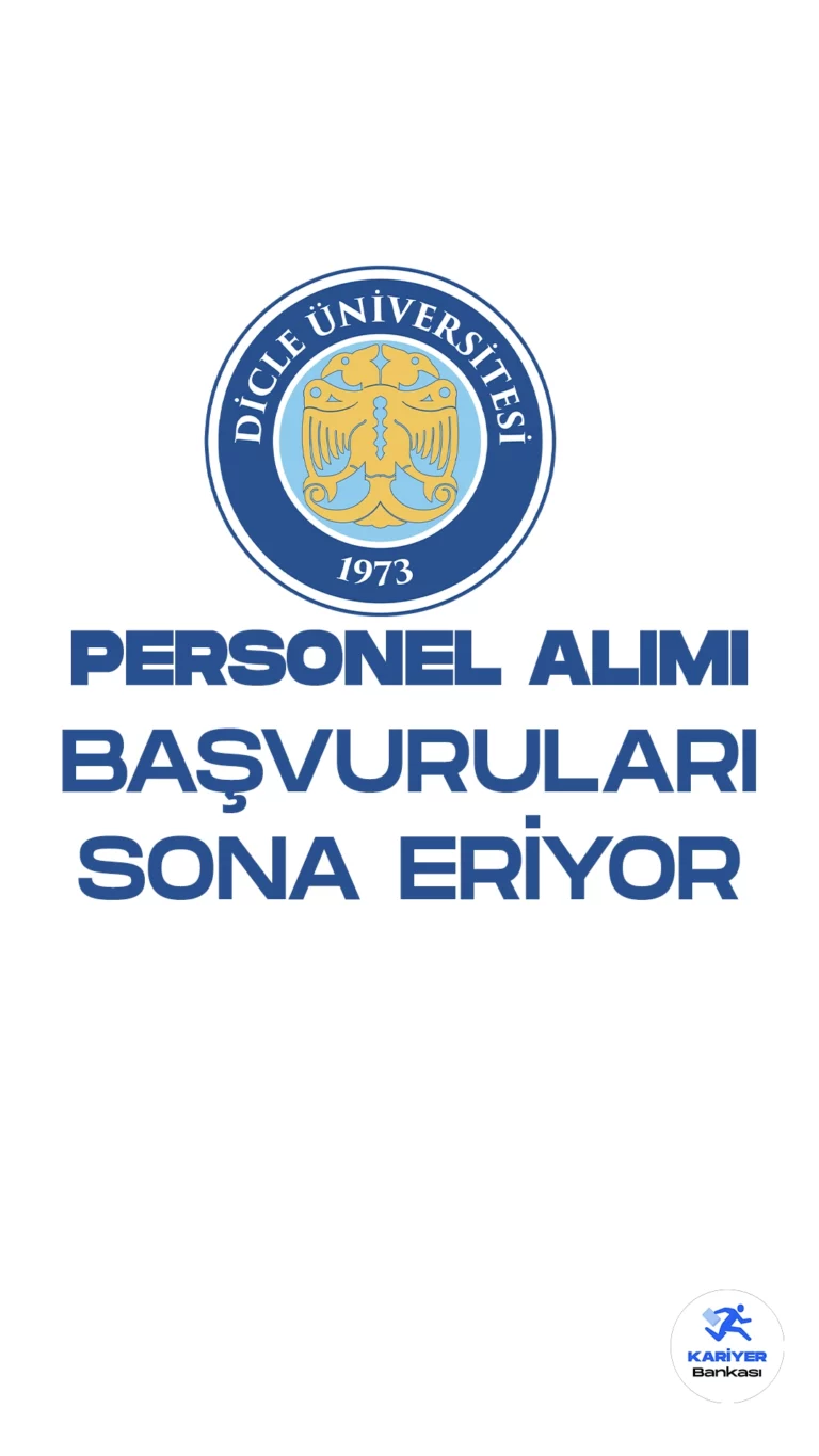 Dicle Üniversitesi personel alımı başvurularında sona gelindi. Destek personeli, sağlık teknikeri, koruma ve güvenlik görevlisi unvanlarında sözleşmeli personel alımı başvuruları yarın(18 Haziran) sona eriyor. Başvuru yapacak adayların şartları dikkatle incelemesi gerektiği kaydedildi.