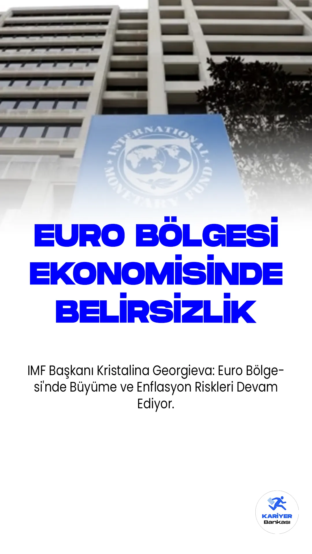 IMF Başkanı Kristalina Georgieva: Euro Bölgesi'nde Büyüme ve Enflasyon Riskleri Devam Ediyor.Uluslararası Para Fonu (IMF) Başkanı Kristalina Georgieva, Euro Bölgesi'nde büyüme için aşağı yönlü risklerin devam ettiğini ve enflasyonun ise yukarı yönlü bir risk olduğunu belirtti. Georgieva, Lüksemburg'da gerçekleştirilen Euro Grubu toplantısının ardından yaptığı açıklamada Euro Bölgesi'nin Rusya-Ukrayna savaşıyla birlikte büyük ticaret kaybı yaşamasına rağmen dayanıklılık gösterdiğini vurguladı.