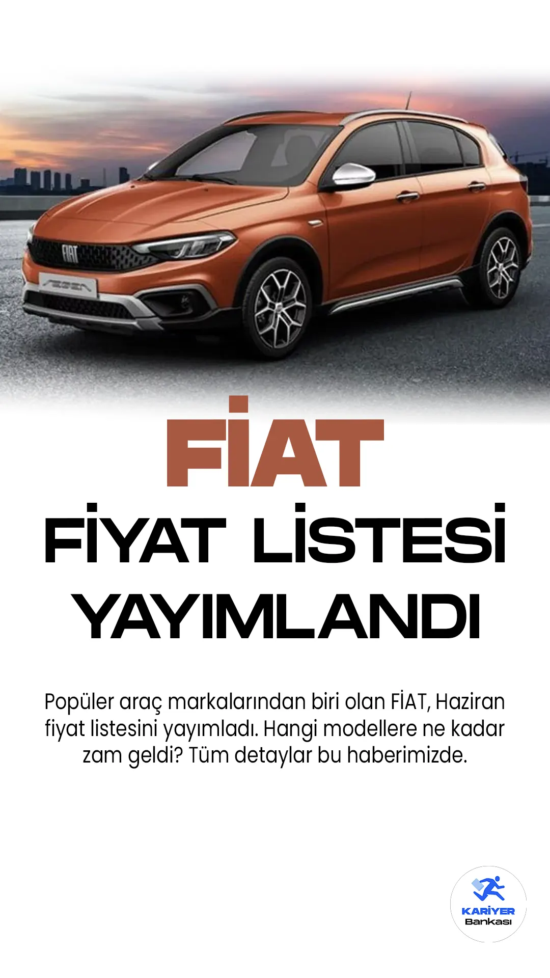 Fiat Haziran 2023 Fiyat Listesi Yayımlandı. Türkiye'nin en popüler araç markaları arasında yer alan Fiat, fiyat listelerini güncelledi. Fiat, otomotiv sektöründe başarılı bir marka olarak dikkat çekiyor. Araç modellerinden biri olan Fiat Egea, şık tasarımı ve güvenilir performansıyla beğeni topluyor. Egea Cross ise şehir içi ve dışında kullanım için ideal bir seçenek olarak öne çıkıyor. Hatchback versiyonu, kompakt yapıya sahip olup pratik kullanım sunuyor.