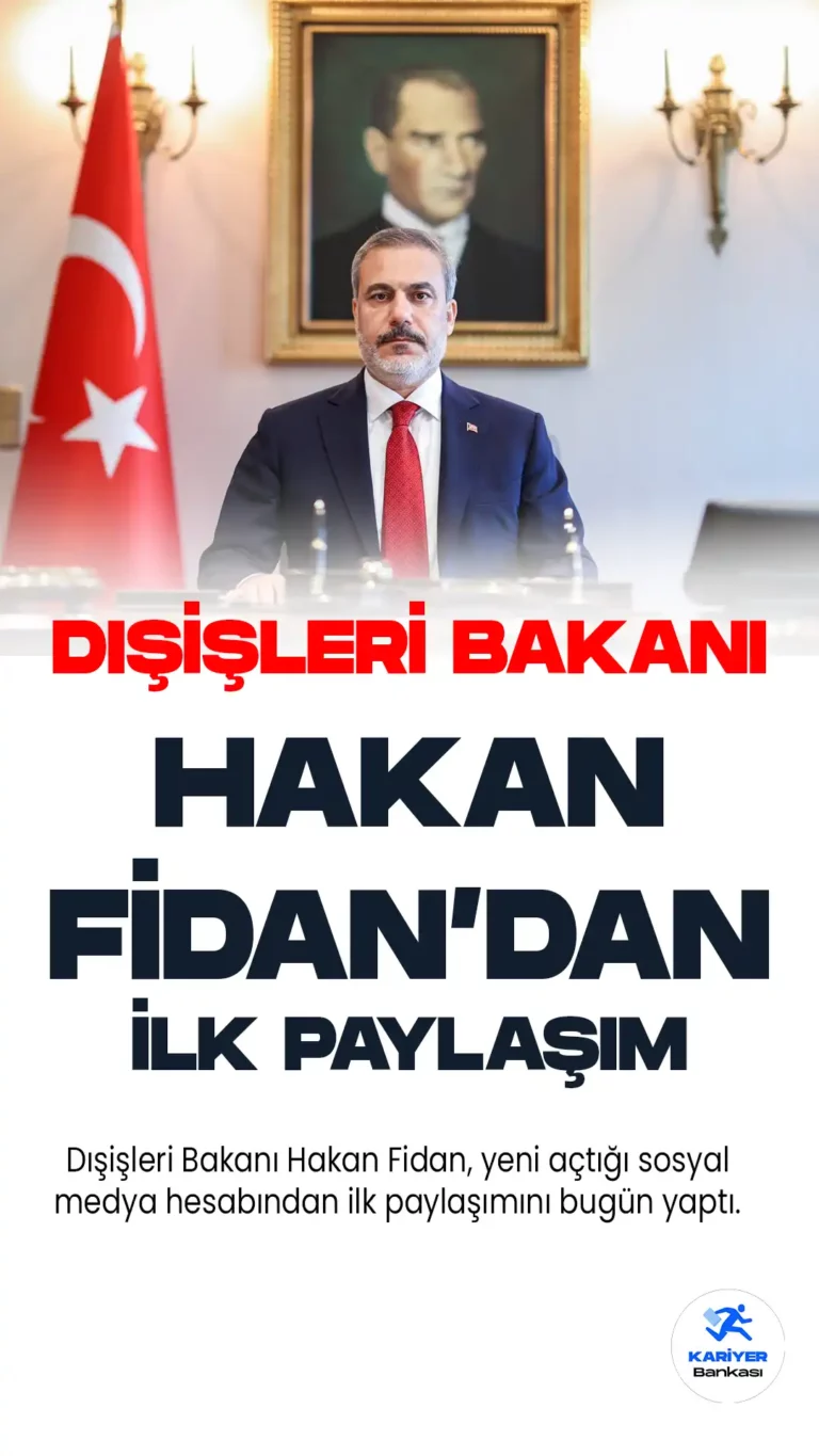 Dışişleri Bakanı Hakan Fidan, göreve başlamasının ardından açtığı sosyal medya hesabından ilk mesajını paylaştı.