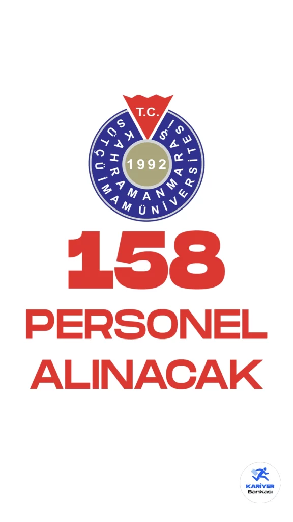 Kahramanmaraş Sütçü İmam Üniversitesi personel alımı duyurusu yayımlandı. Resmi Gazete ve Cumhurbaşkanlığı SBB'de yayımlanan duyurulara göre, Üniversiteye birçok farklı unvanda 158 sözleşmeli personel alınacak.Başvurular 7 Haziran itibariyle başladığı aktarılırken, başvuru yapacak adayların belirtilen genel ve özel şartları dikkatle incelemesi gerektiği kaydedildi.