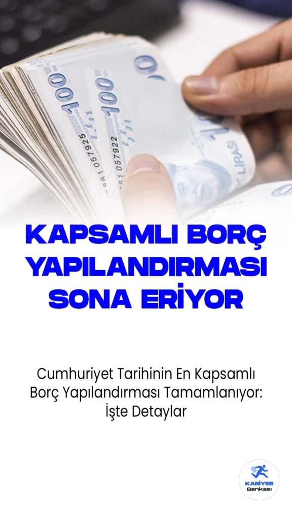 Cumhuriyet Tarihinin En Kapsamlı Borç Yapılandırması Tamamlanıyor: İşte Detaylar.Cumhuriyet tarihinin en kapsamlı borç yapılandırma süreci sona eriyor ve bu fırsattan yararlanmak için geri sayım başlıyor. 3 Temmuz Pazartesi günü mesai bitimine kadar yapılandırmadan yararlanma imkanı sunulacak. Ayrıca, Kurban Bayramı süresince de interaktif vergi dairelerine başvuru yapılabilecek.