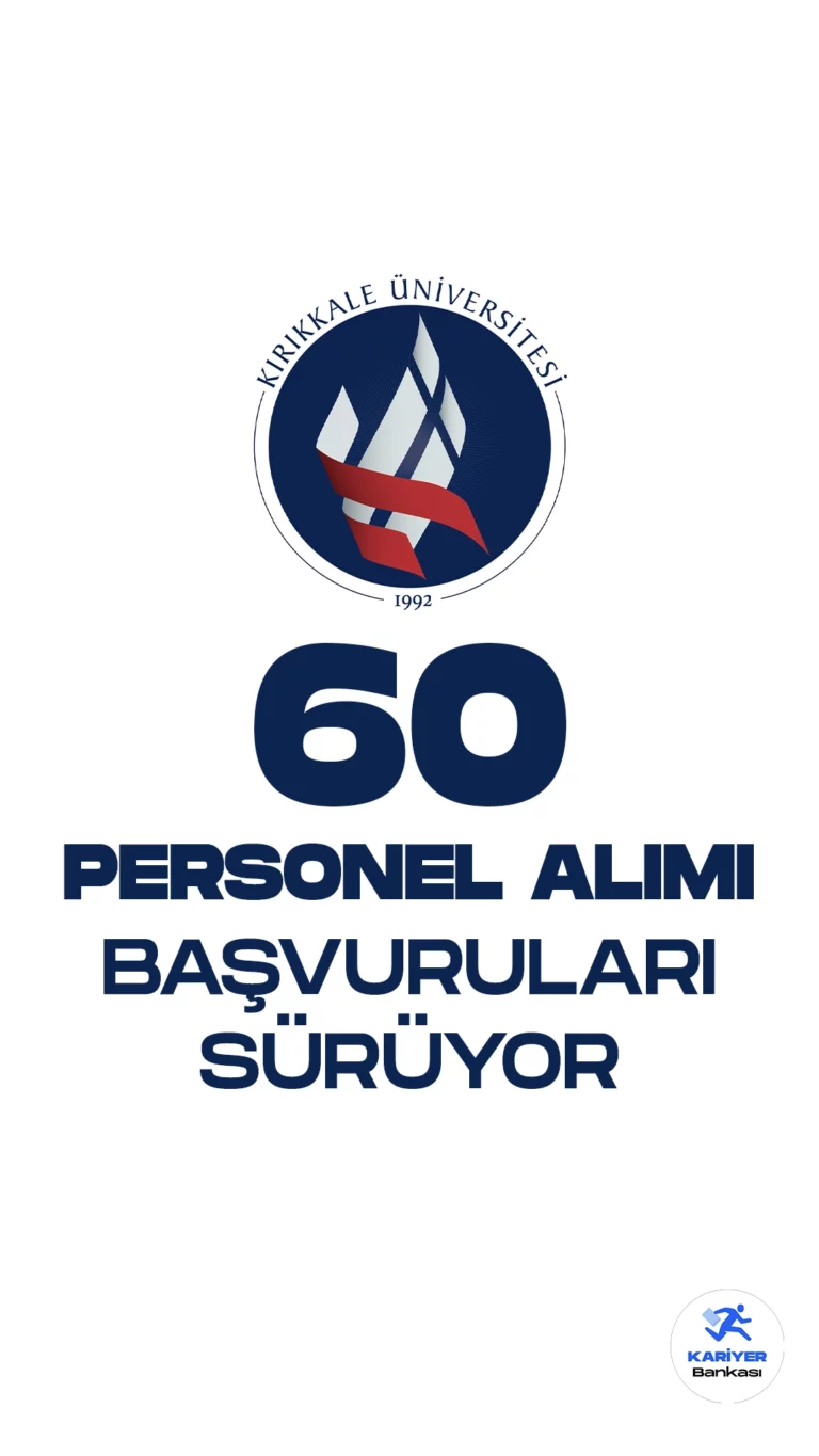 Kırıkkale Üniversitesi personel alımı için başvurular sürüyor. İlgili alım duyurunda, Üniversiteye hemşire, eczacı, fizyoterapist, ebe, laborant, diğer sağlık personeli, destek personeli, koruma ve güvenlik görevlisi unvanlarında sözleşmeli personel alımı yapılacağı aktarılırken, başvuruların 5 Haziran itibariyle başladığı kaydedildi. Başvuru yapacak adayların şartları taşıması gerekmektedir.
