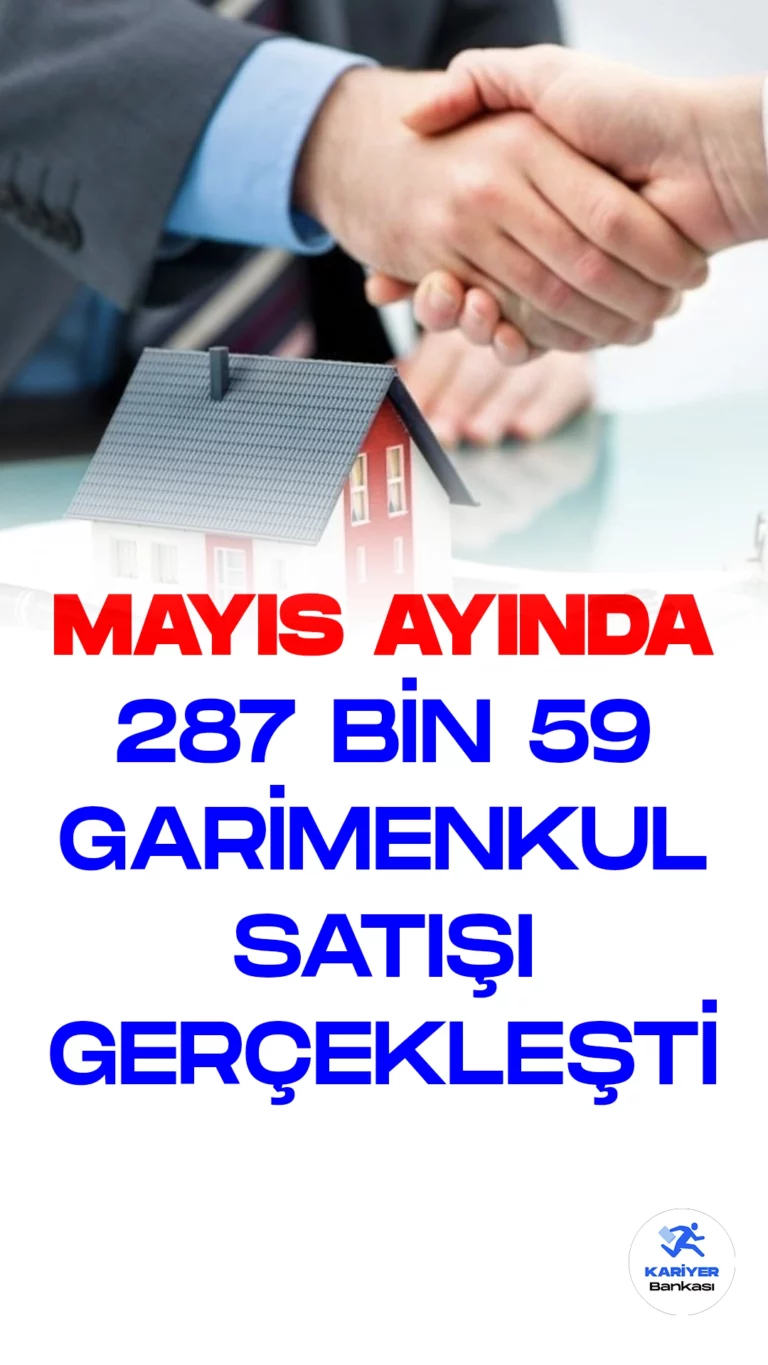 Yurt Genelinde Mayıs Ayında 287 Bin 59 Gayrimenkul Satışı Gerçekleşti.Yurt genelinde geçtiğimiz ay, Tapu ve Kadastro Genel Müdürlüğü yetkililerinin verilerine göre, toplamda 287 bin 59 gayrimenkul satış işlemi gerçekleştirildi. Bu satışlardan elde edilen tapu harcı geliri ise 5 milyar 221 milyon 100 bin 611 lira olarak kaydedildi.