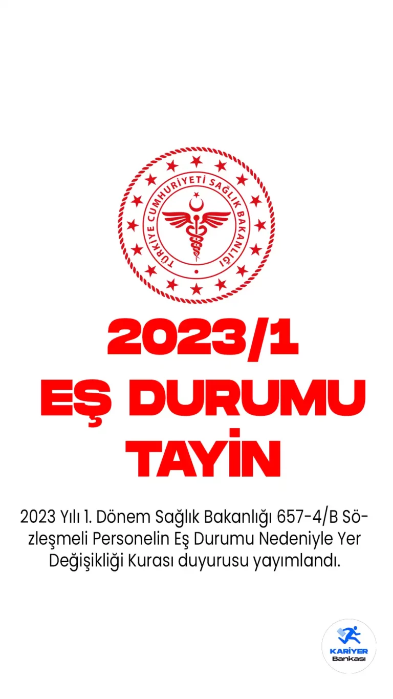 Sağlık Bakanlığı Eş Durumu Tayini Kura Başvuruları Alınacak