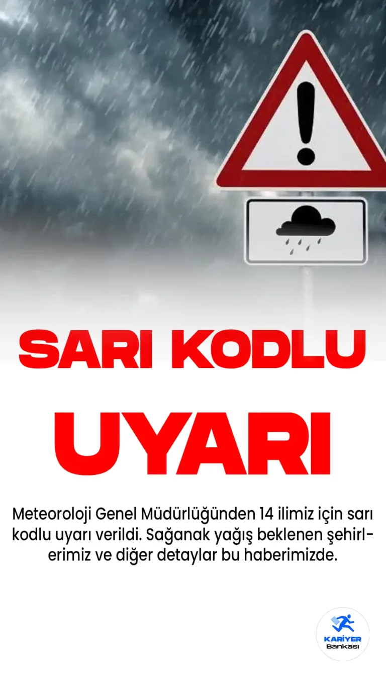 MGM'den 14 il için sarı kodlu uyarı geldi. Gök gürültülü sağanak yağış beklenen şehirler ve diğer detaylar bu haberimizde...