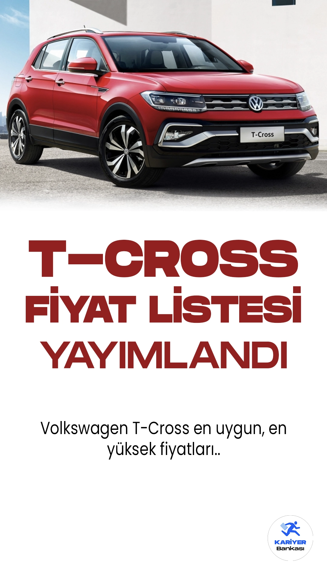 Volkswagen T-Cross Haziran 2023 Fiyat Listesi Yayımlandı!Volkswagen, yeni kompakt SUV modeli T-Cross'u piyasaya sürüyor. T-Cross, şık tasarımı ve üstün performansıyla dikkat çekiyor. Bu kompakt araç, her türlü yol koşulunda rahatlıkla kullanılabilecek özelliklere sahip.