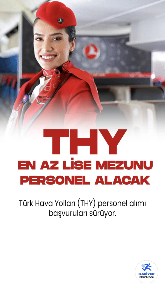 Türk Hava Yolları (THY) personel alımı başvuru işlemleri devam ediyor. THY kariyer sayfasından yayımlanan duyurulara göre, Kabin Memuru, yetiştirilmek üzere 2. Pilot Aday Adayı, Simülatör Uçuş Öğretmeni(SFI), 2. Pilot Dar Gövde, Kaptan Pilot Dar Gövde, 2.Pilot Geniş Gövde, Kaptan Pilot Geniş Gövde unvanlarında olmak üzere personel alımları yapılacak. Başvuru yapacak adayların belirtilen şartları taşıması gerekmektedir.